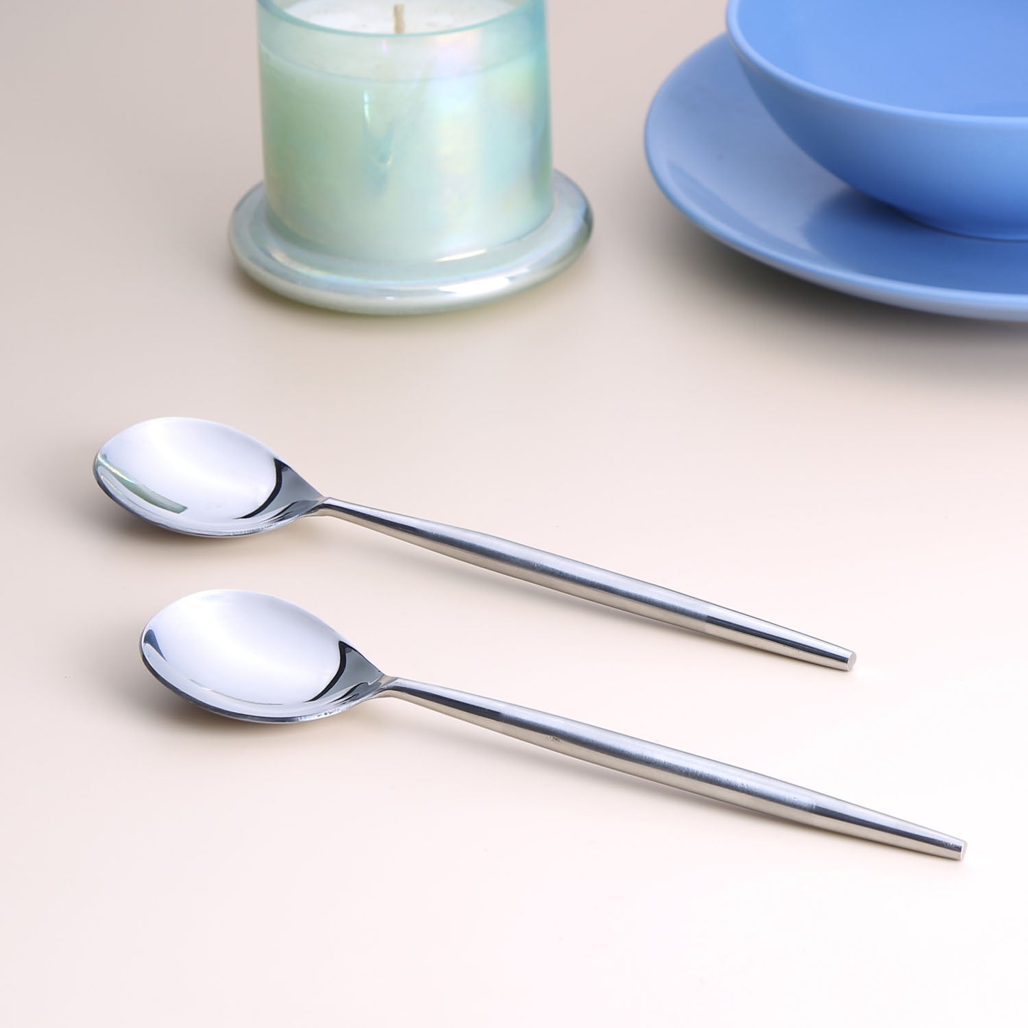 Arias by Lara Dutta Canary Stainless Steel Serving Spoon Set of 2