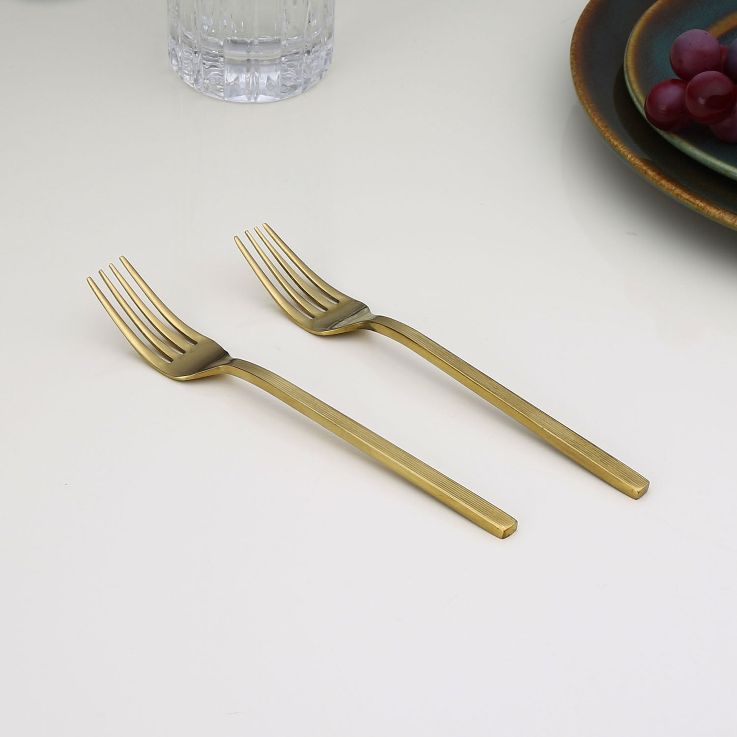 Arias by Lara Dutta Gold Rush Stainless Steel Dinner Fork Set of 6