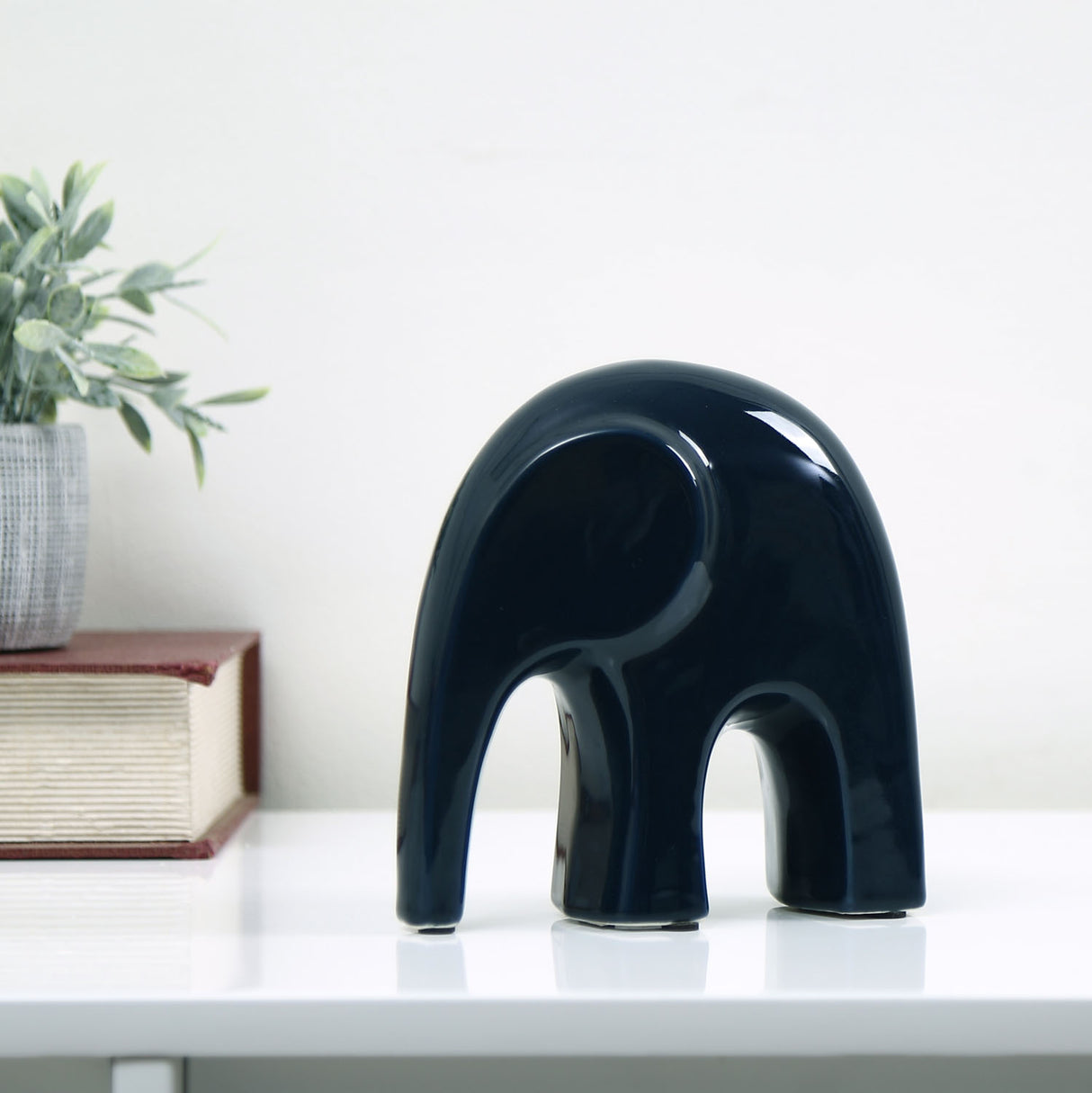Nilkamal Elephant Ceramic Showpiece (Blue)