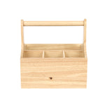 Four Sectional Wooden Organiser Box (Light Brown)