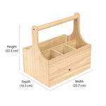 Four Sectional Wooden Organiser Box (Light Brown)