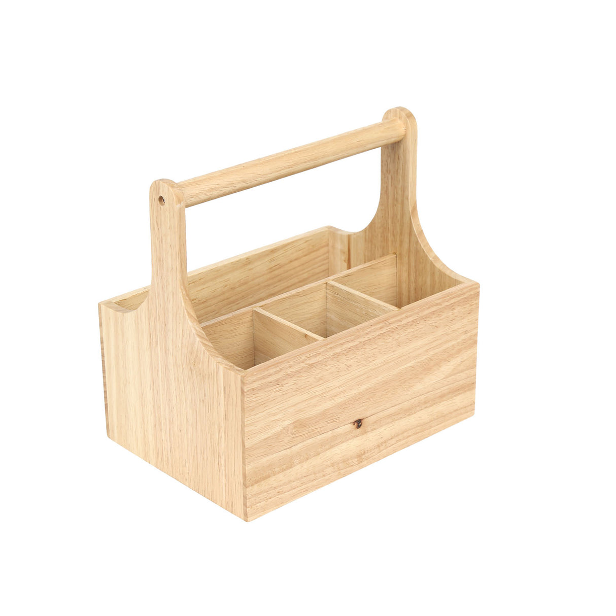 Four Sectional Wooden Organiser Box (Light Brown)