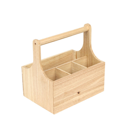 Four Sectional Wooden Organiser Box (Light Brown)