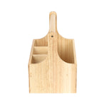 Four Sectional Wooden Organiser Box (Light Brown)