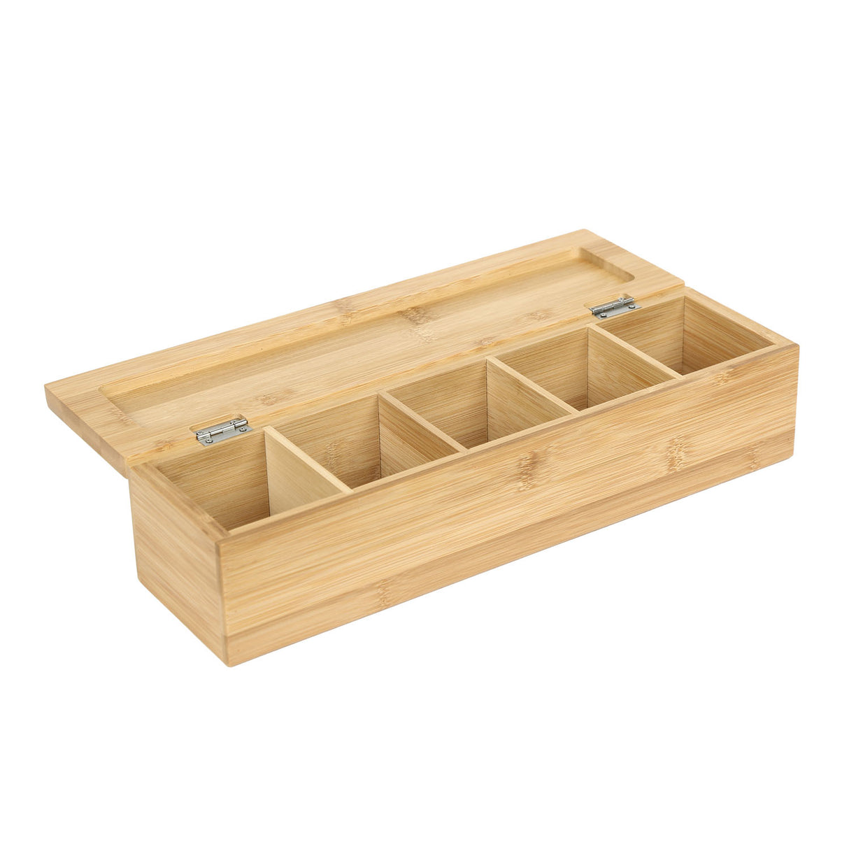 Five Sectional Bamboo Tea Box (Light Brown)