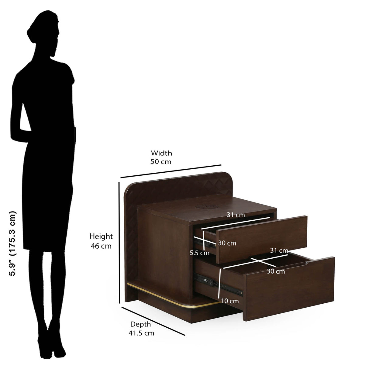 Triton Night Stand (Cocoa Brown)