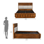 Albury Solid Wood Queen Bed with Hydraulic Storage- Antique Cherry