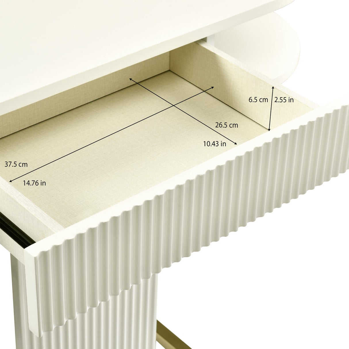 Nix Console Table (Ivory White)