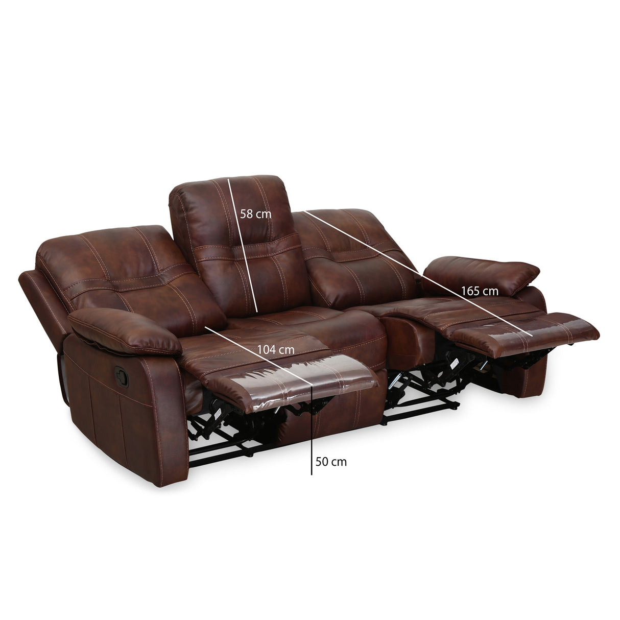 Wilson 3 Seater Manual Recliner (Brown)