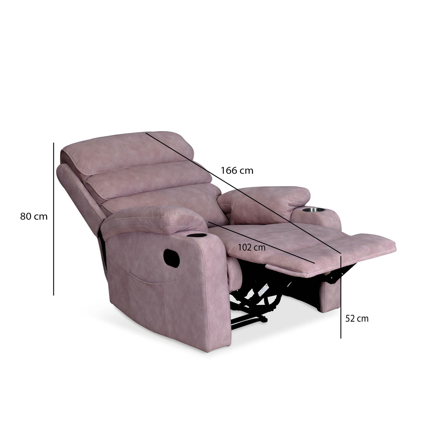 Ease Massage Chair with Manual Recliner and Wireless Charging- Mauve