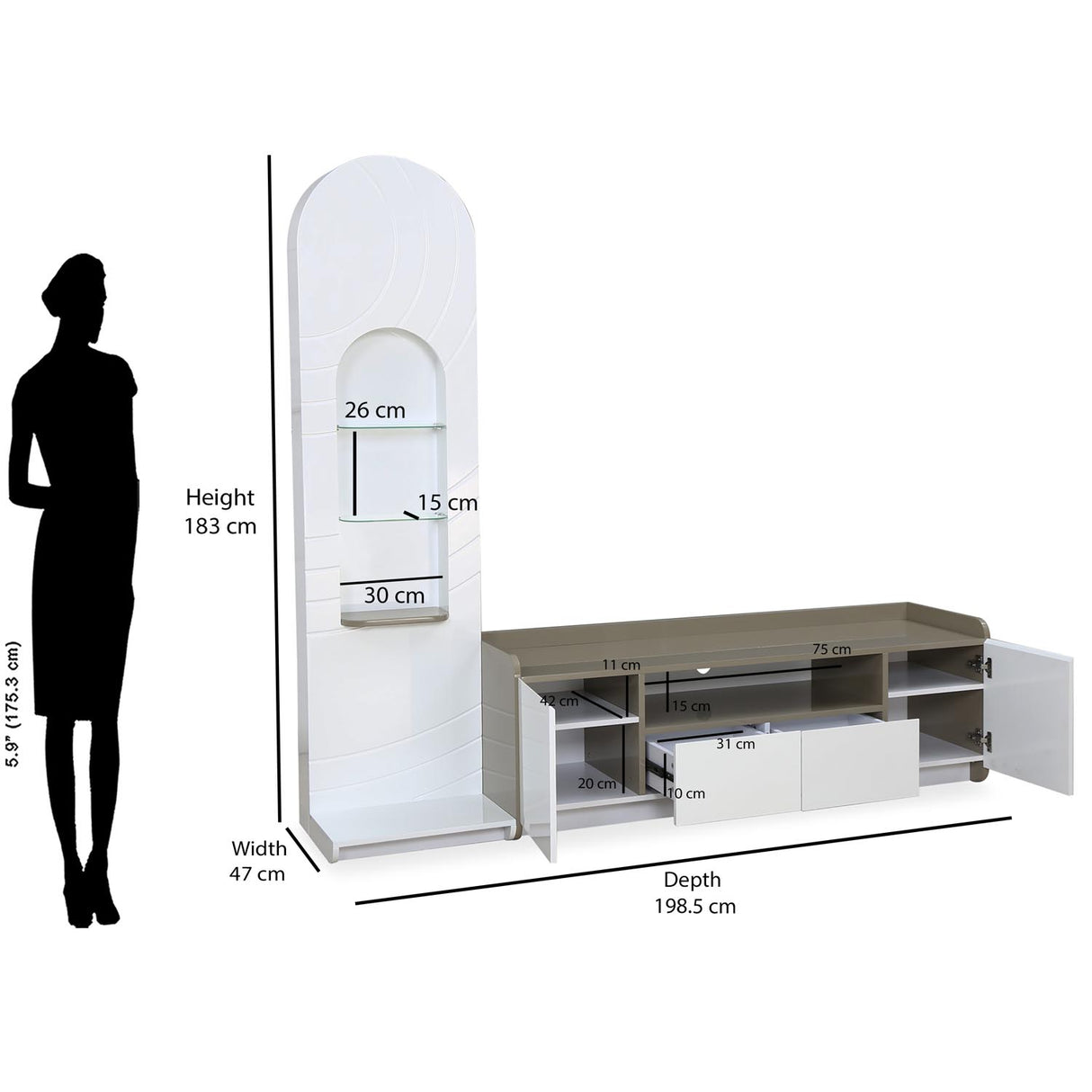 Cassini Wall Unit (White)