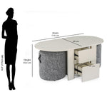 Nix Center Table (Ivory White)