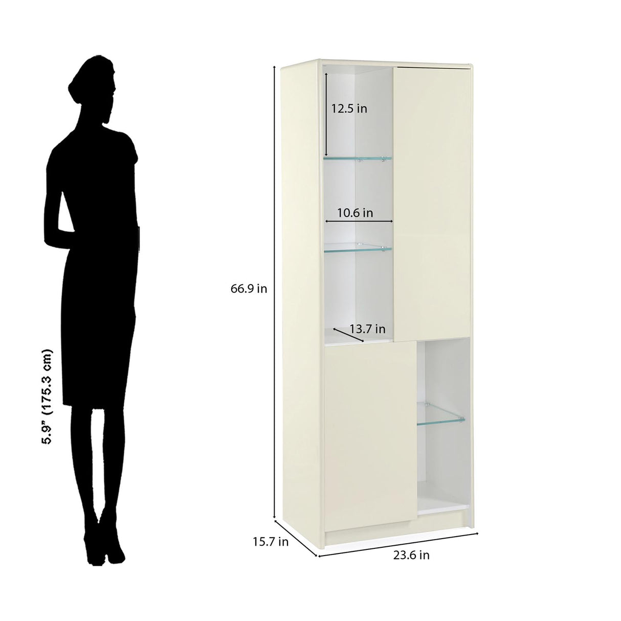 Nix Multipurpose Big Storage Cabinet (Ivory White)