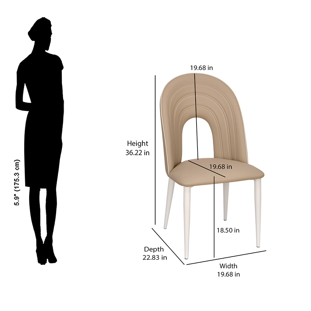 Orrin Dining Chair (Brown & White) - Size In Inches