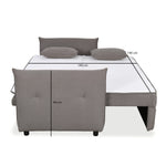 Aveo 3 Seater Sofa Cum Bed (Grey)