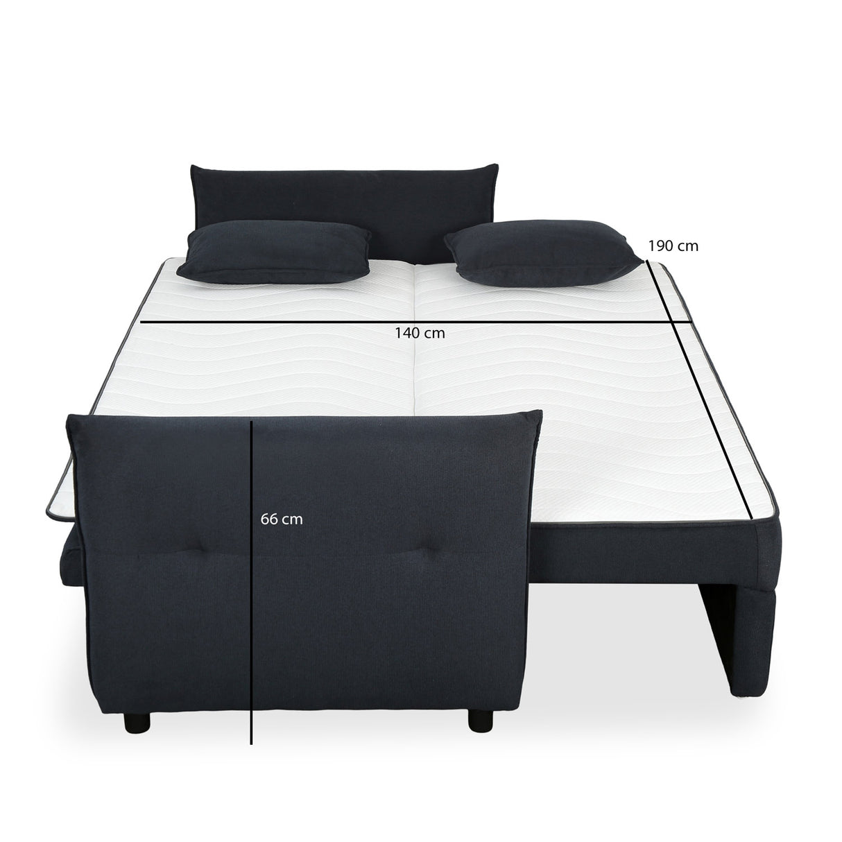Aveo 3 Seater Sofa Cum Bed (Blue)