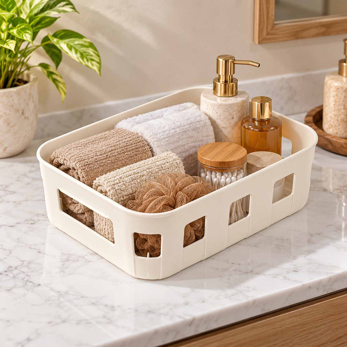 Arcade Nova Weave Pattern Storage Basket- Beige (2L)