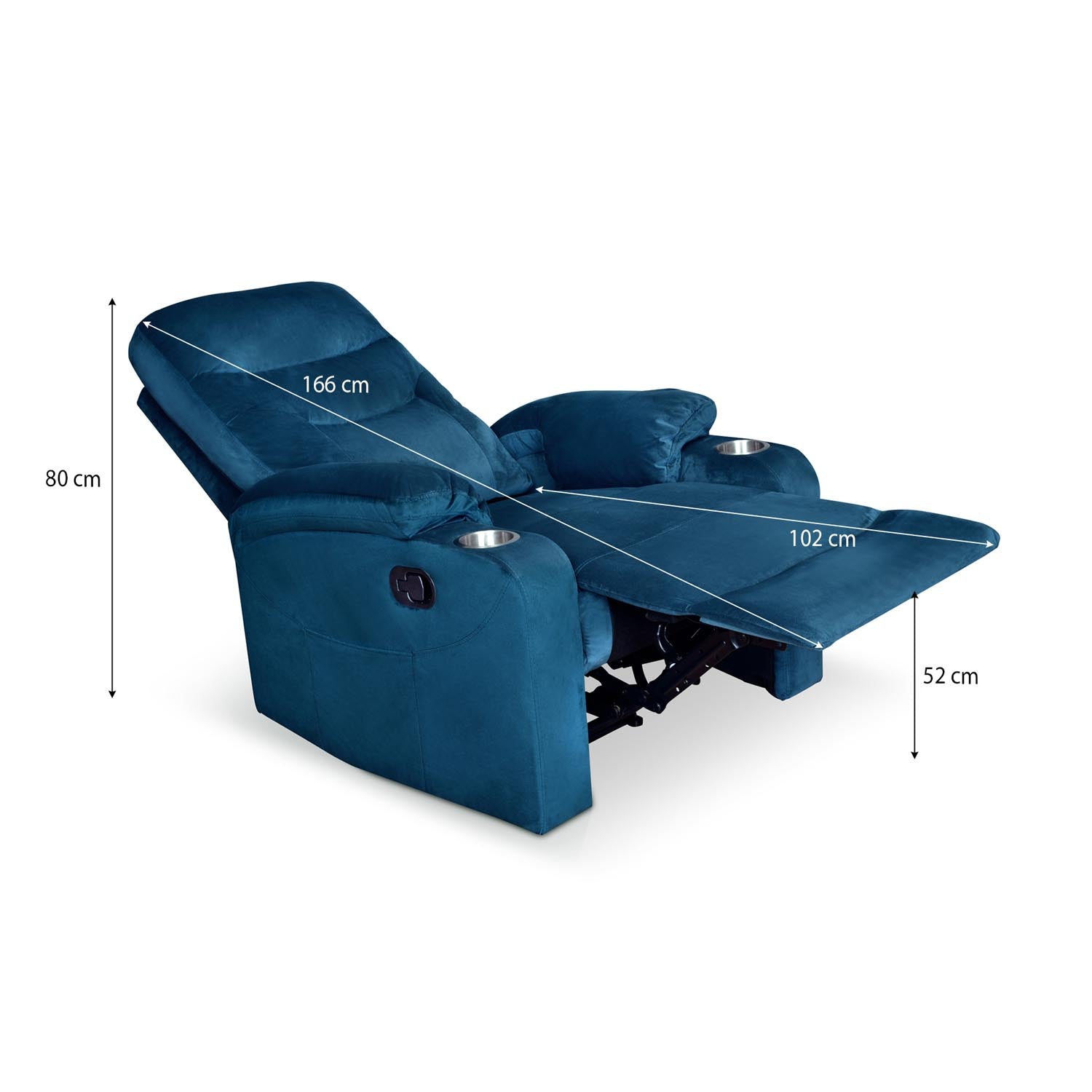 Parlor Massage Chair with Manual Recliner (Blue)