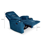 Parlor Massage Chair with Manual Recliner (Blue)