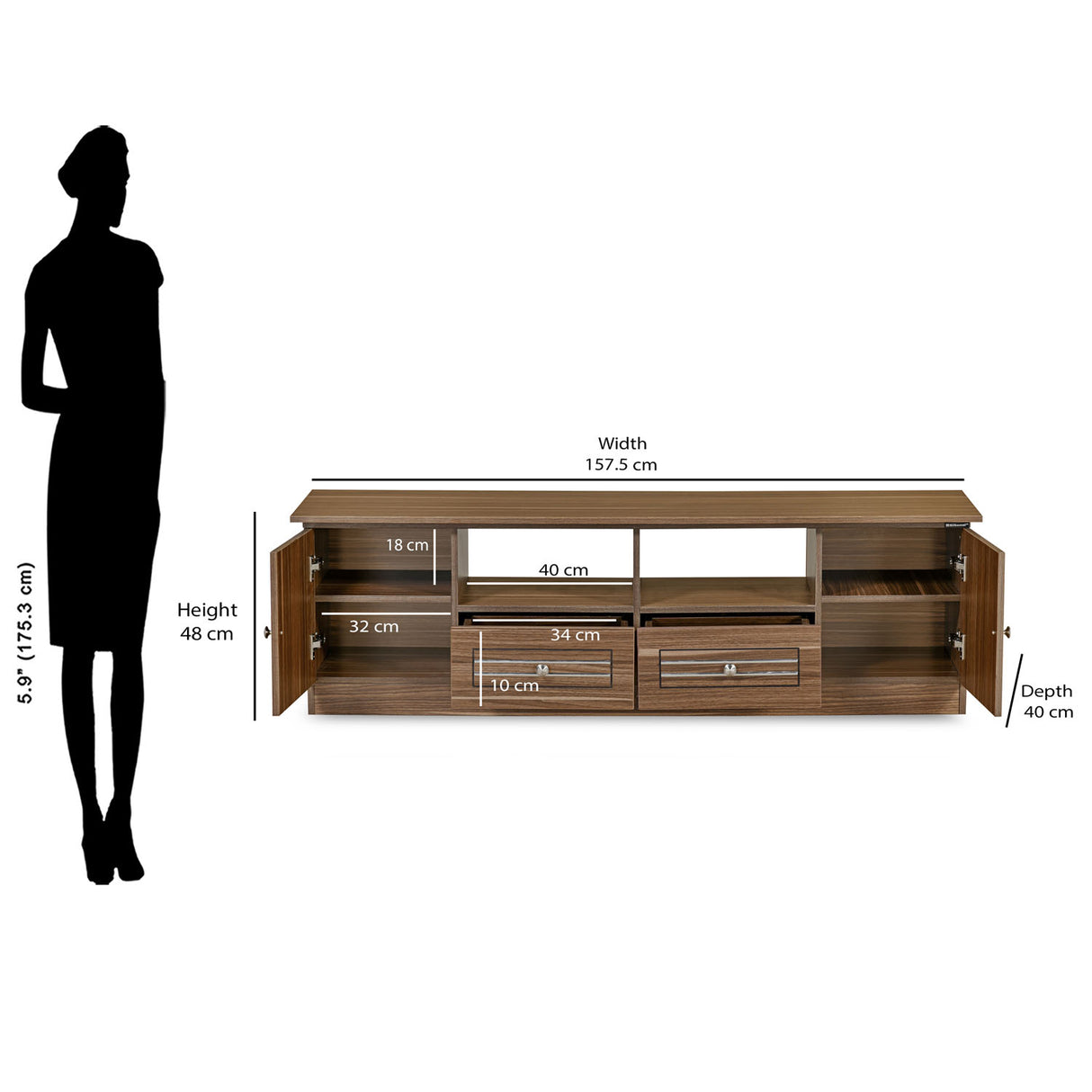 Iris TV Cabinet (Walnut)