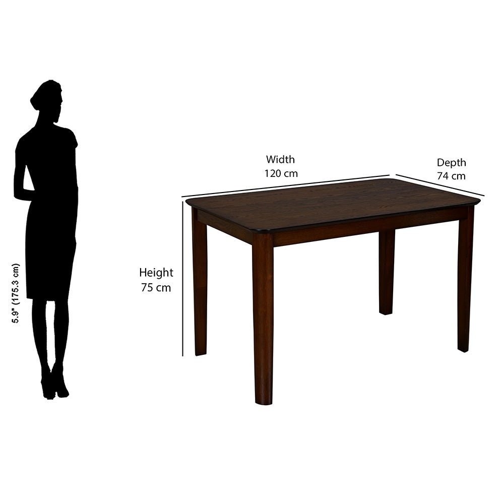 Orval 4 Seater Dining Set (Rio Brown) – Dining Table Size In Centimeter