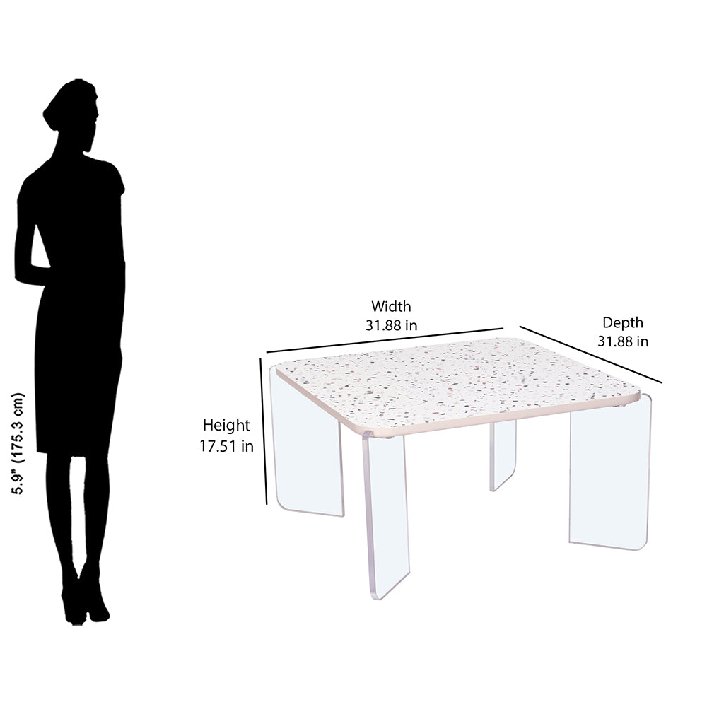Maisy Acrylic Base Coffee Table (Cream)
