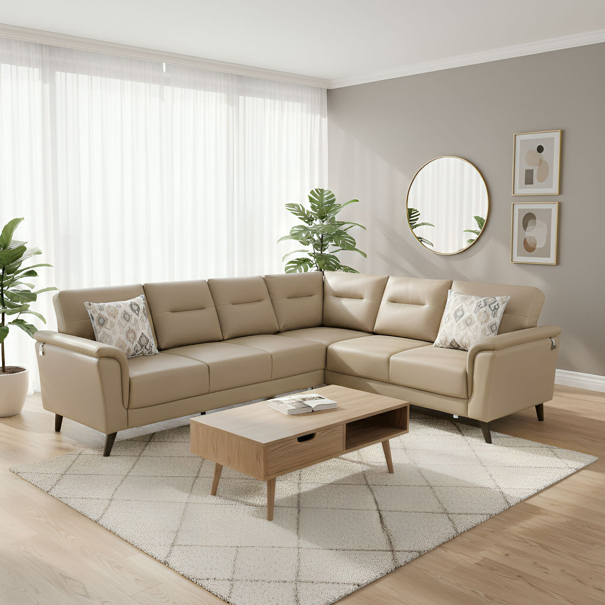 Aiden Corner Sofa- Beige