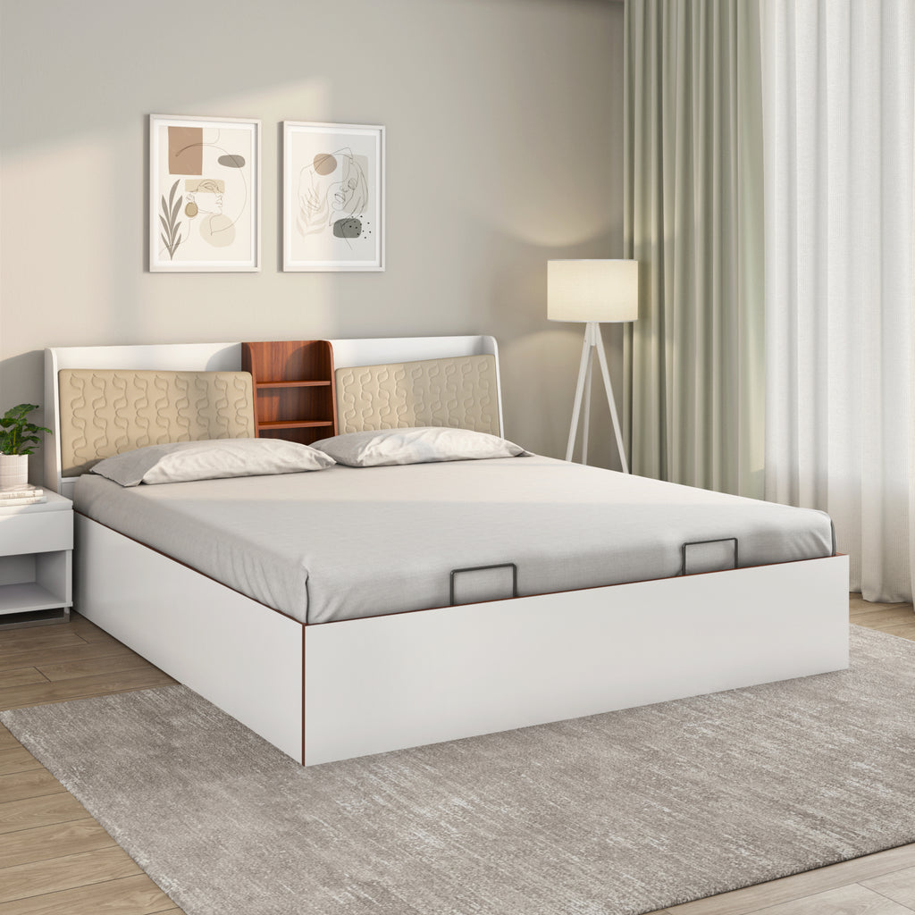 Alps Prime Bed with Semi Hydraulic Storage (White)