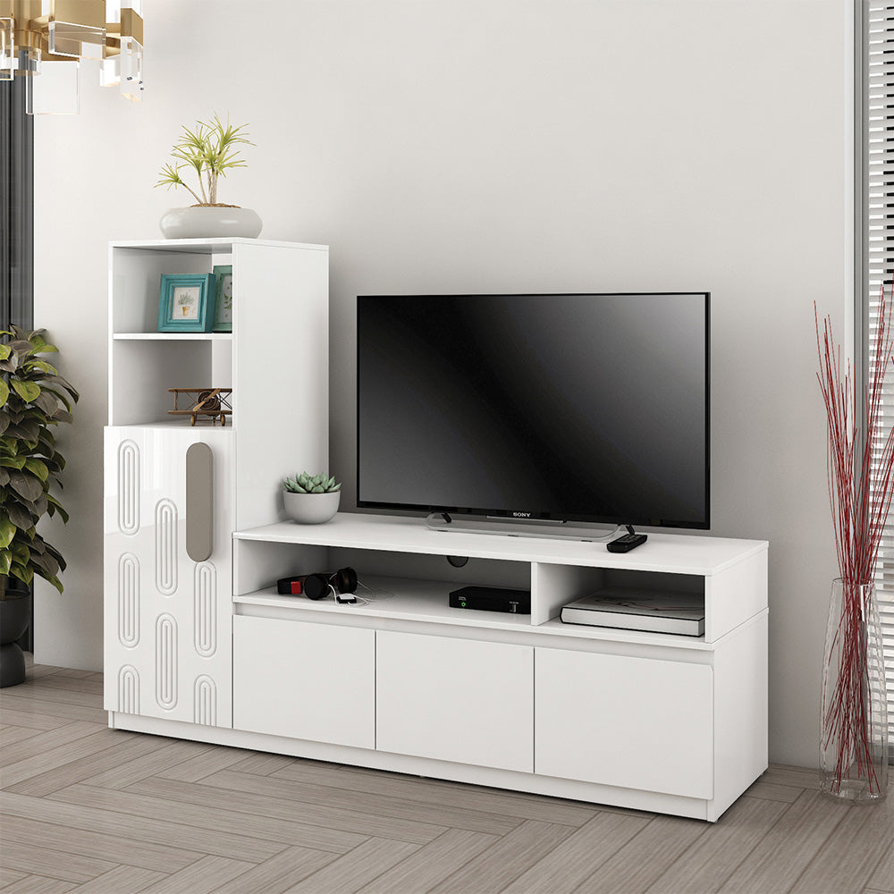 Nilkamal Agnes Engineered Wood TV Unit (White)