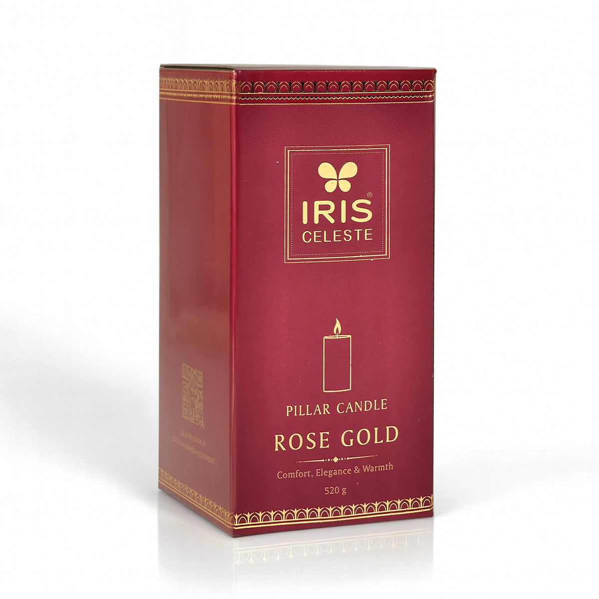 Iris Celeste Pillar Candle- Rose Gold, 2.8 X 6 Inch