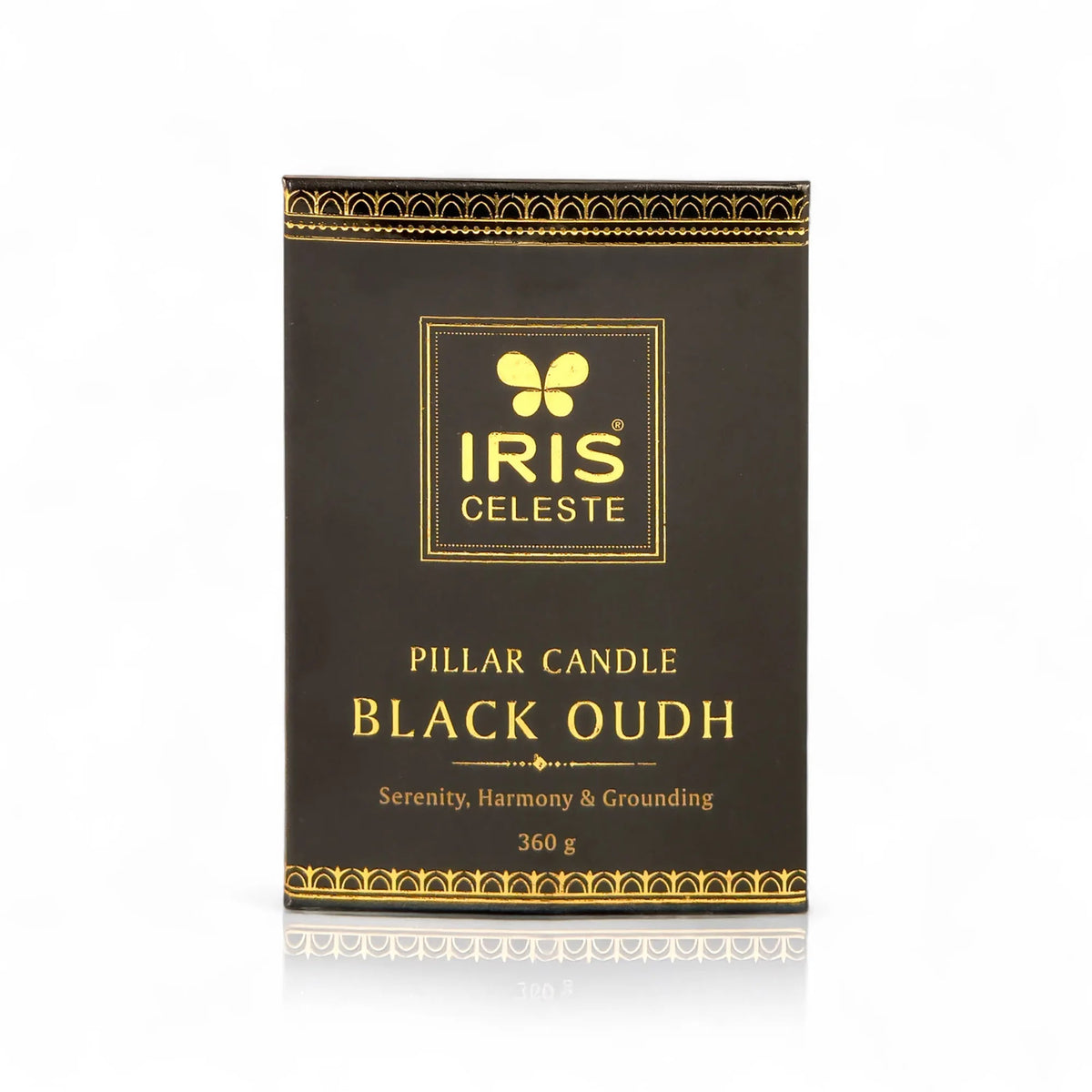 Iris Celeste Pillar Candle- Black, 2.8 X 4 Inch