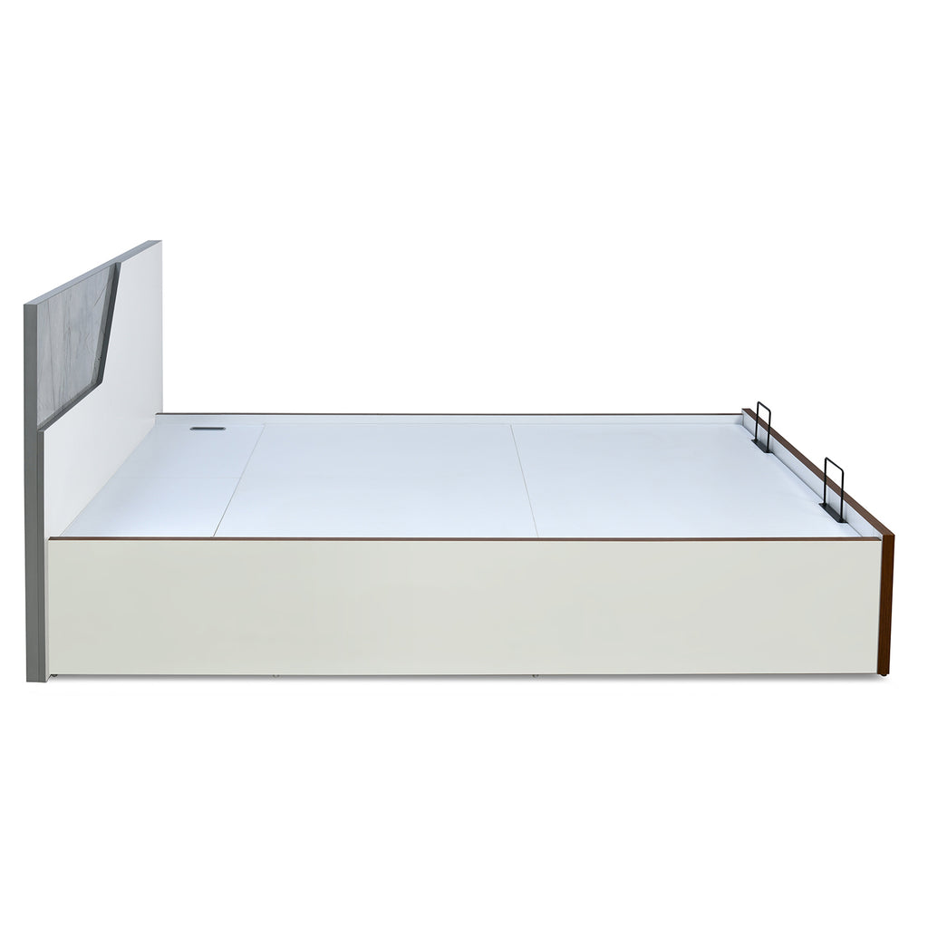 Asta Prime Bed with Semi Hydraulic Storage (White)