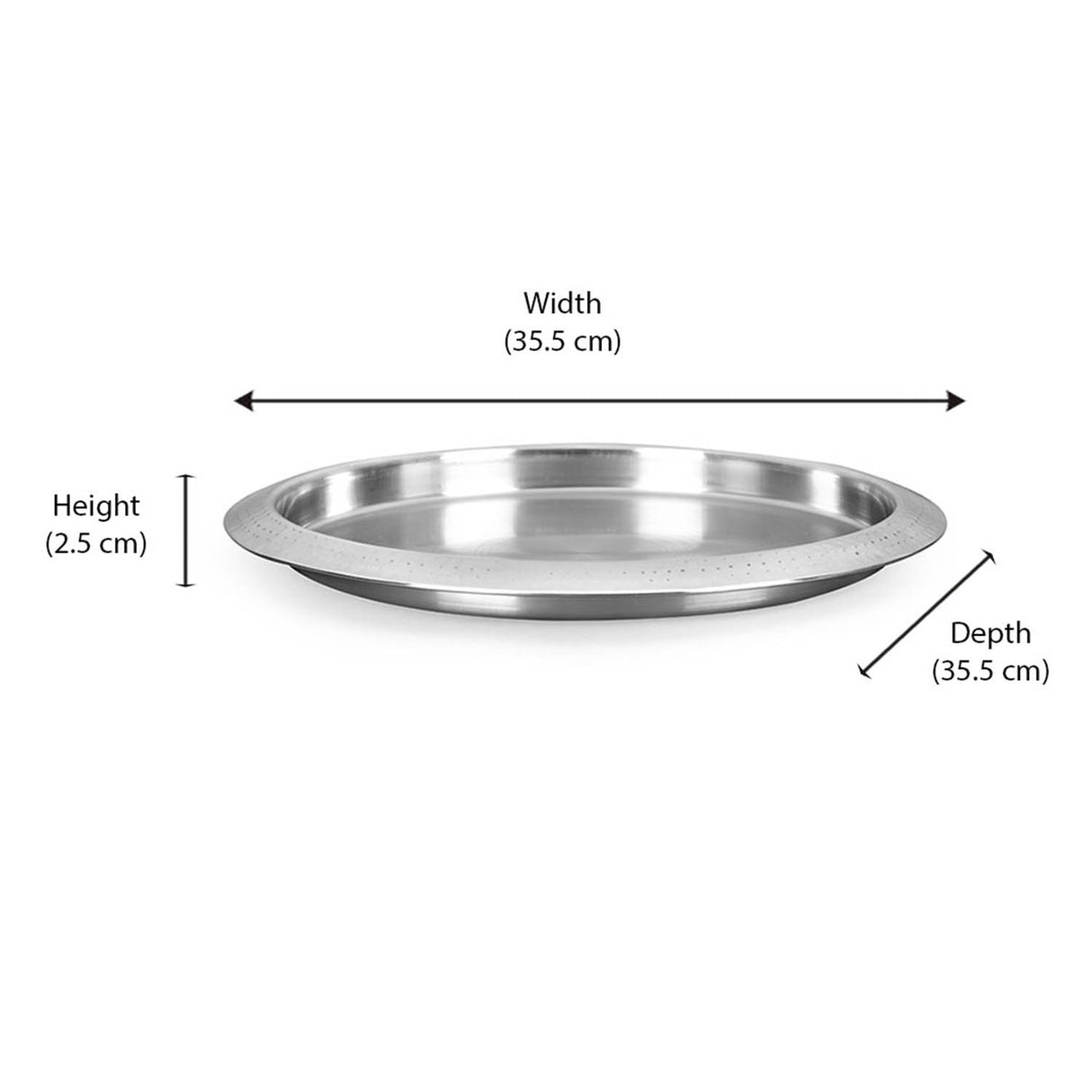 Stainless Steel Round Bar Tray- Silver
