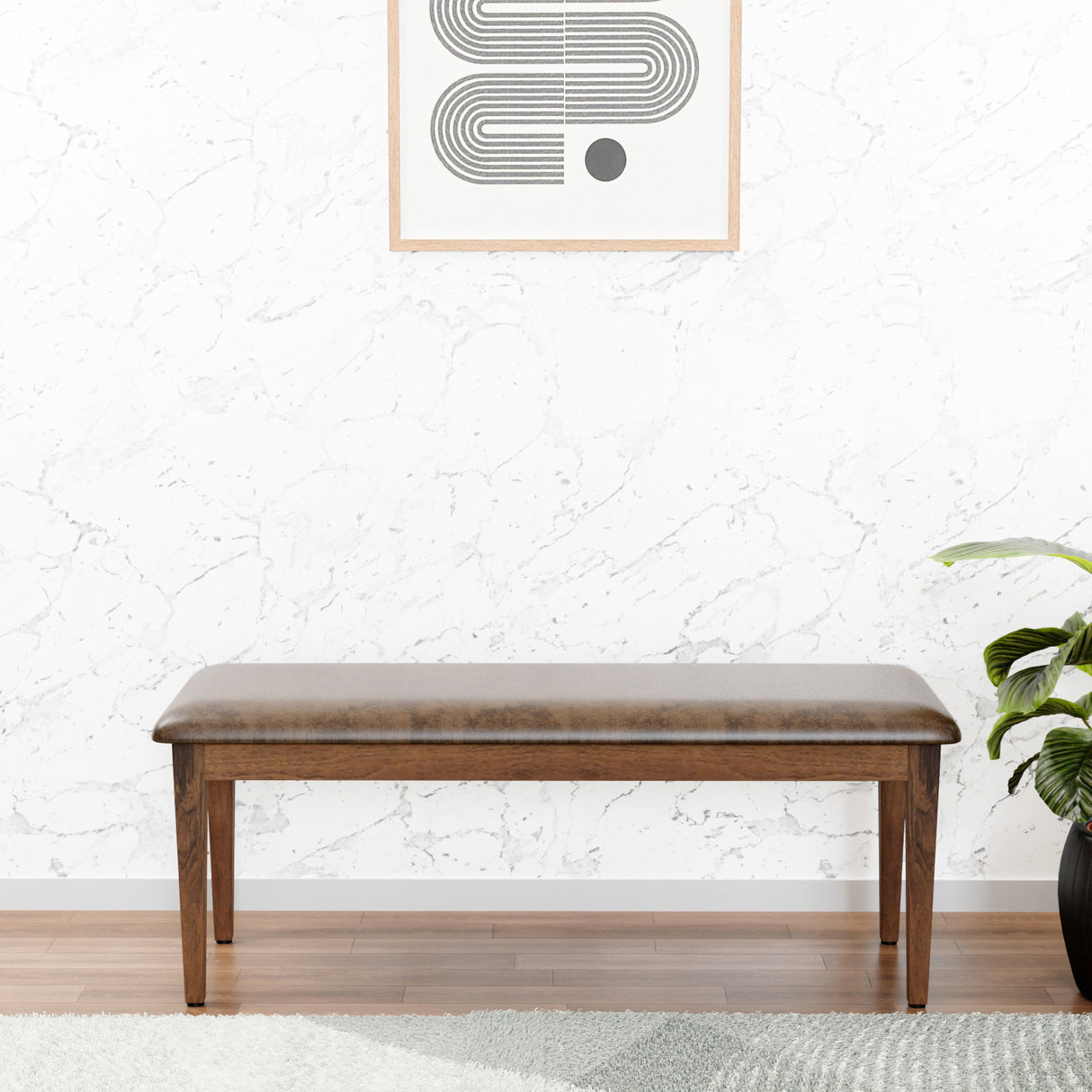 Nilkamal Blaine 6 Seater Dining Bench (Walnut)