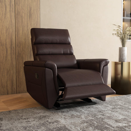 Brandon 1 Seater Manual Rocker Recliner (Dark Brown)