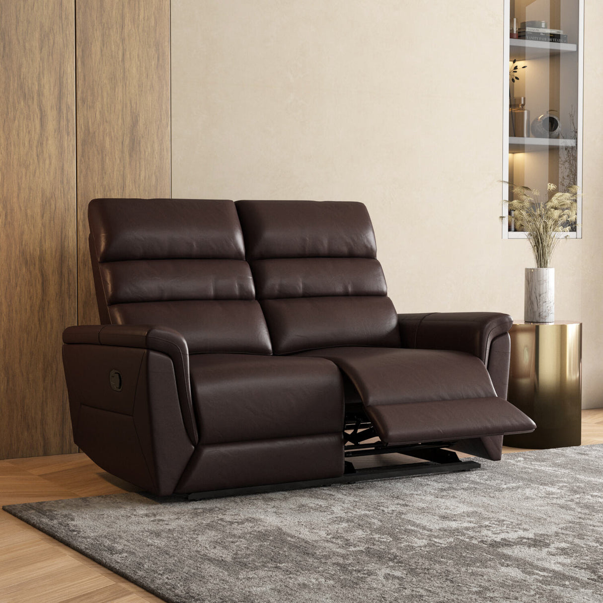 Brandon 2 Seater Manual Recliner (Dark Brown)