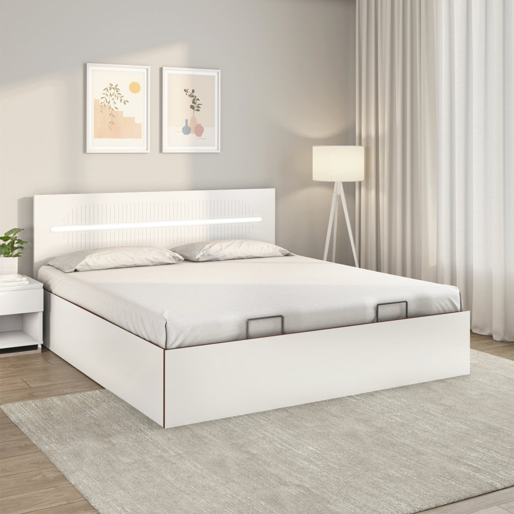 Capsule Prime Bed with Semi Hydraulic Storage (White)