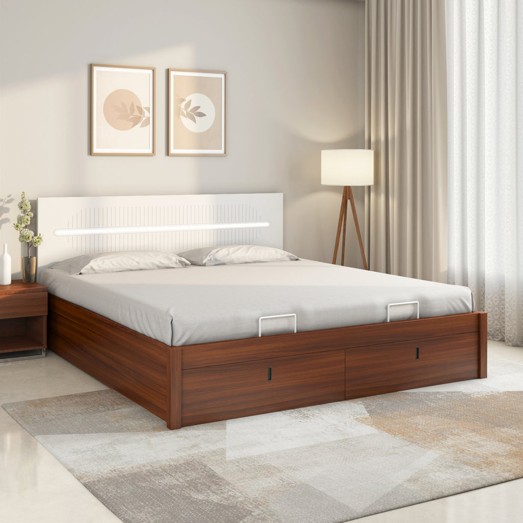 Capsule Premier Bed with Hydraulic Storage (Walnut)