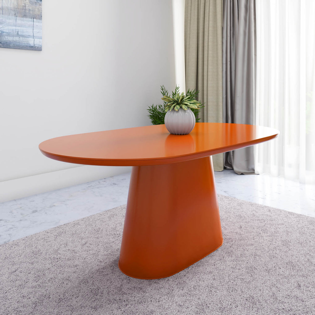 Nilkamal Clarice 6 Seater Dining Table (Rust)
