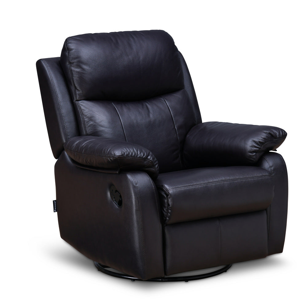 Carolina 1 Seater Swivel Rocker Manual Sofa Recliner- Brown