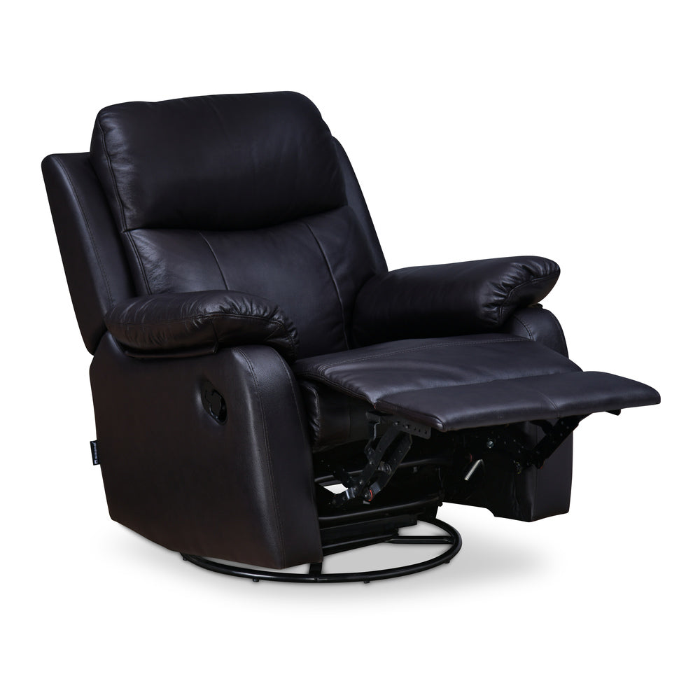 Carolina 1 Seater Swivel Rocker Manual Sofa Recliner- Brown