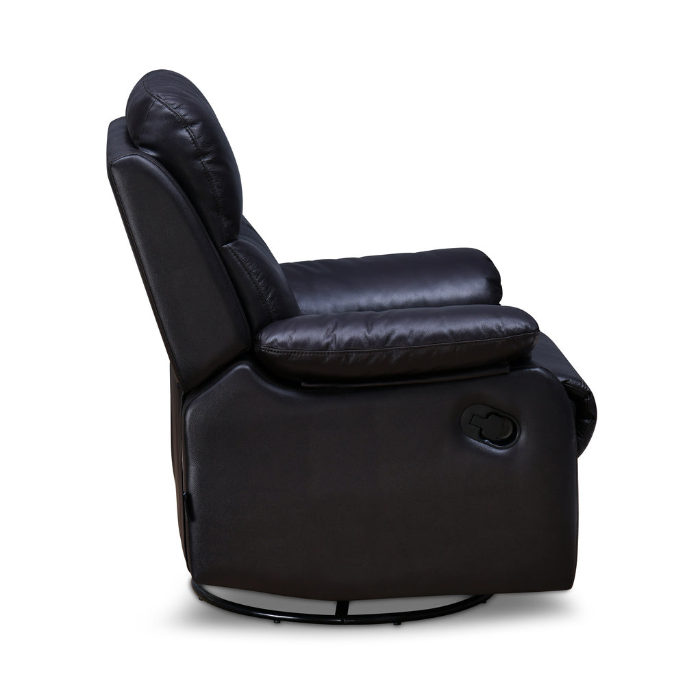 Carolina 1 Seater Swivel Rocker Manual Sofa Recliner- Brown