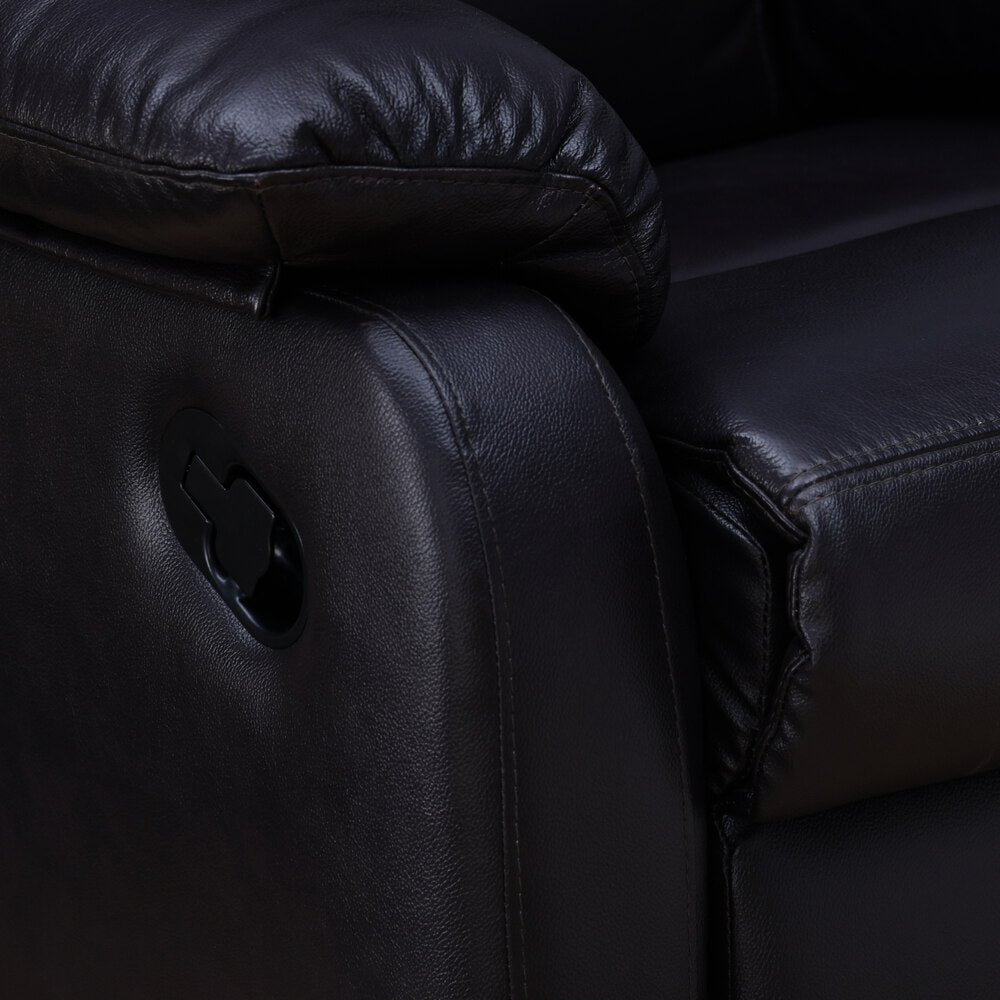 Carolina 1 Seater Swivel Rocker Manual Sofa Recliner- Brown