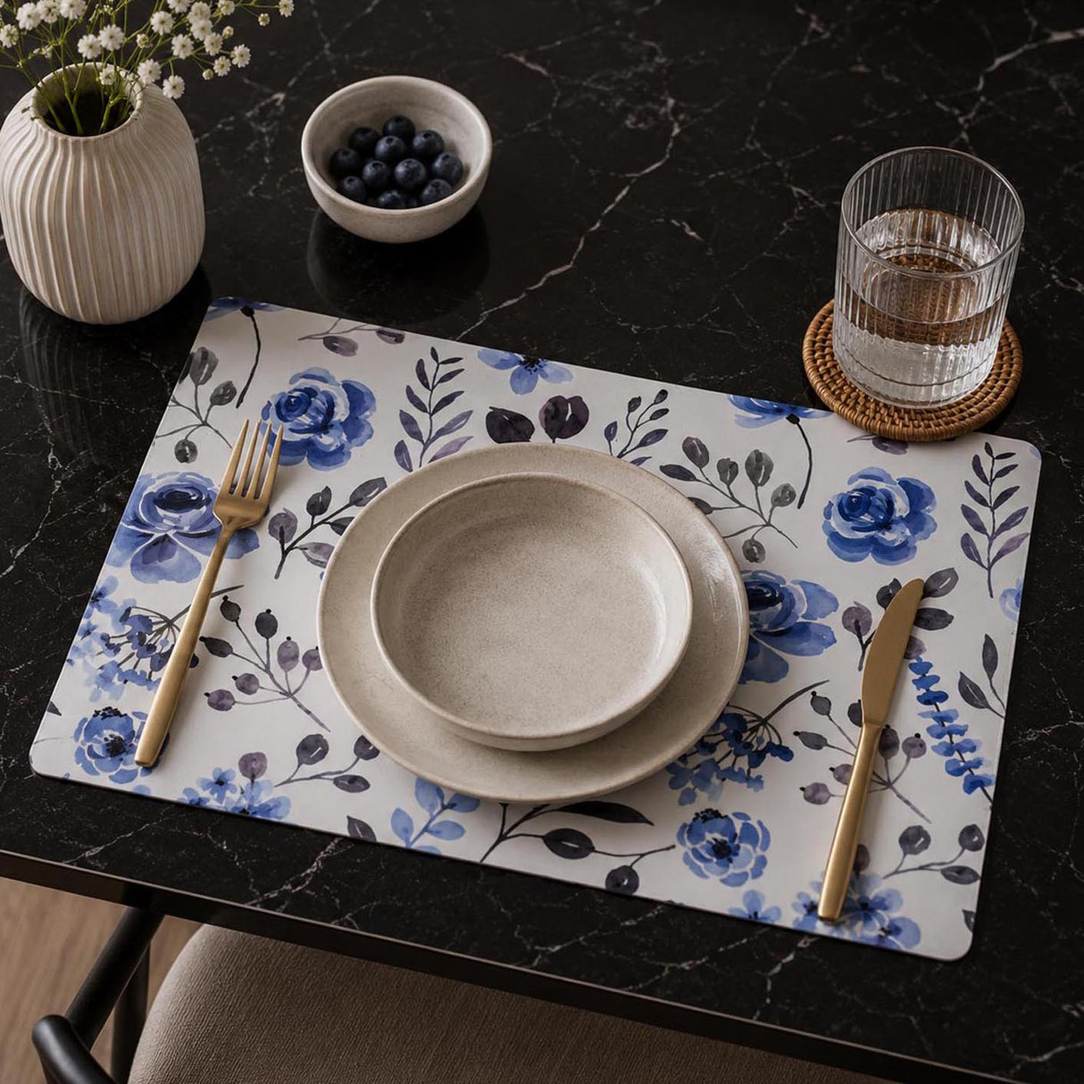 Orchard Print EVA Placemat Set of 4- Blue
