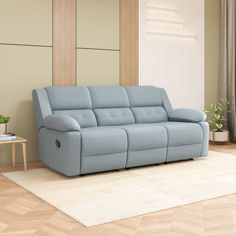 Derik 3 Seater Manual Recliner Sofa- Metallic Grey - Main View