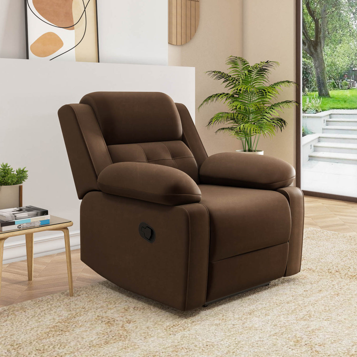 Nilkamal Derik 1 Seater Manual Recliner (Brown)