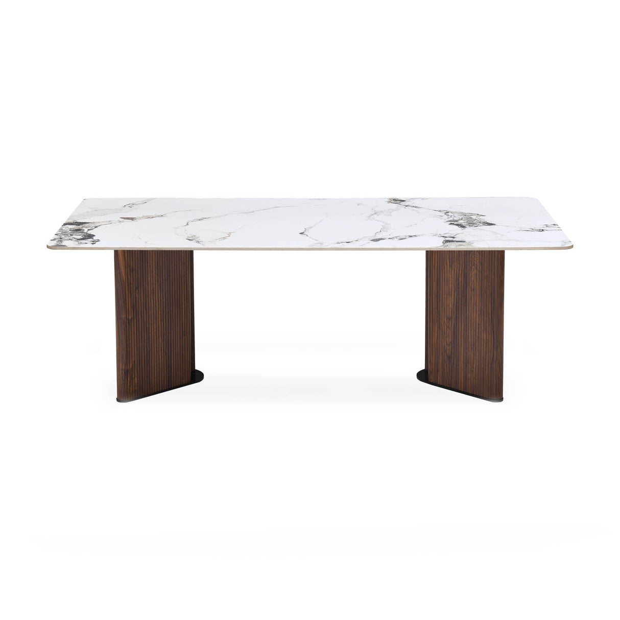 6 Seater Allune Ceramic Dining Set with Dexor Base and Tierra Chairs- Ash White