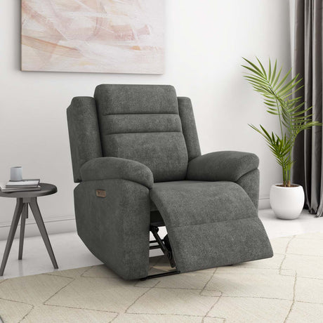 Divo 1 Seater Electric Recliner (Slate Grey) - Legrest Open View