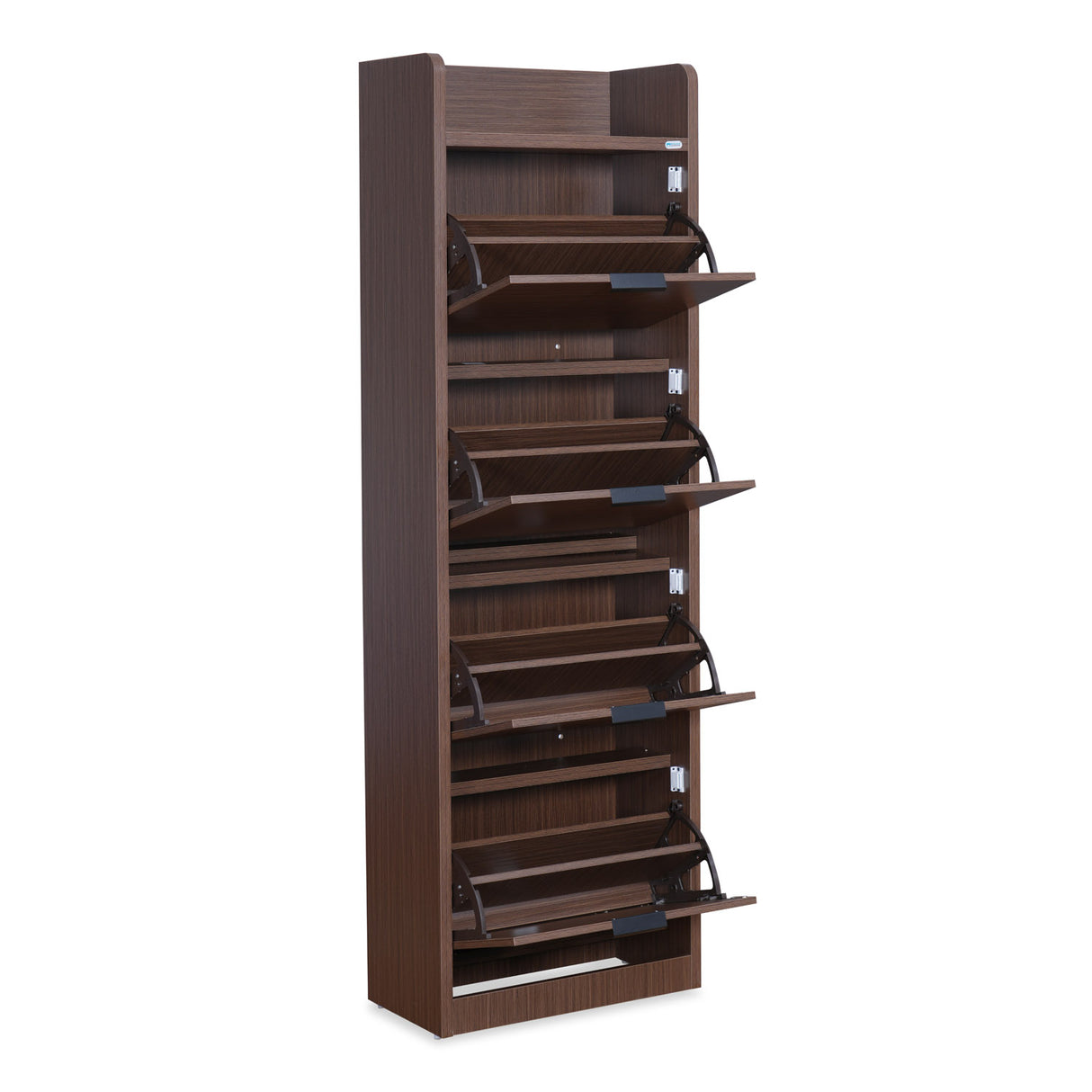 Selena 4 Tier Tilt-Out Shoe Cabinet- Legno Oak Dark