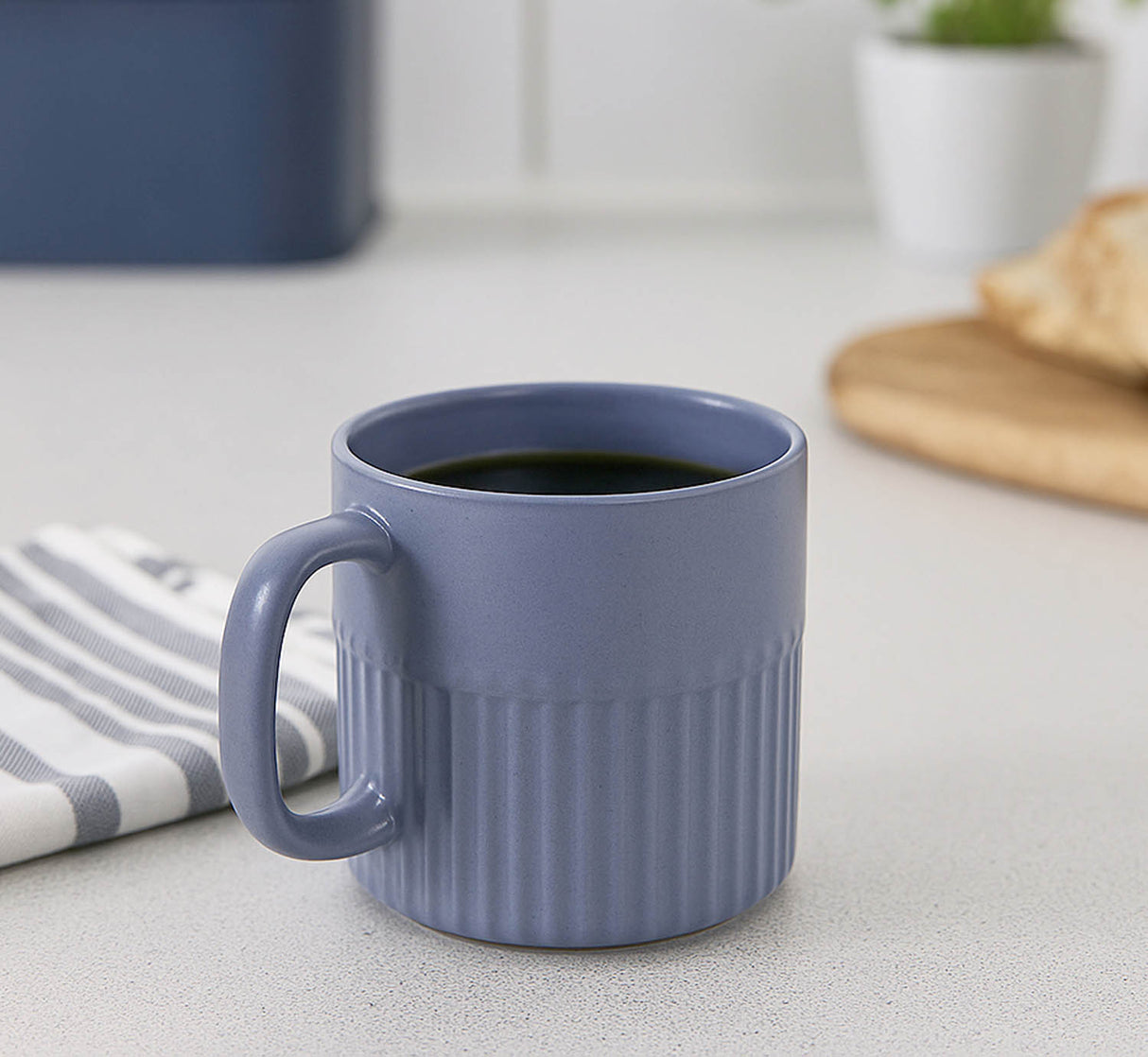 Porcelain Coffee Mug Set of 6- Blue Matt